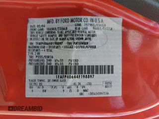 2004 Ford Mustang Standard with VIN 1FAFP40644F198897, listed as a Copart auction lot 47007415 with 129,067 mi miles and Salvage title. Bid and sale history available at DreamBid. Image 12.