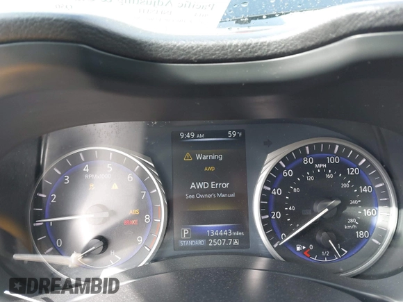 2014 Infiniti Q50 Premium with VIN JN1BV7AR2EM685587, listed as a IAAI auction lot 41777563 with 134,443 mi miles and . Bid and sale history available at DreamBid. Image 7.