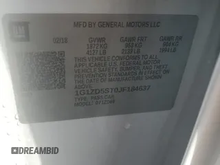 2018 Chevrolet Malibu LT with VIN 1G1ZD5ST0JF184637, listed as a Copart auction lot 51991275 with Not Provided miles and Salvage Title. Bid and sale history available at DreamBid. Image 12.