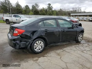 2012 Honda Civic Sdn LX with VIN 19XFB2F52CE084059, listed as a Copart auction lot 49536375 with 0 mi miles and Salvage Title. Bid and sale history available at carsss.com. Image 3.