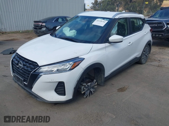2023 Nissan Kicks SV with VIN 3N1CP5CV2PL477803, listed as a IAAI auction lot 42120711 with 88,795 mi miles and . Bid and sale history available at DreamBid. Image 2.