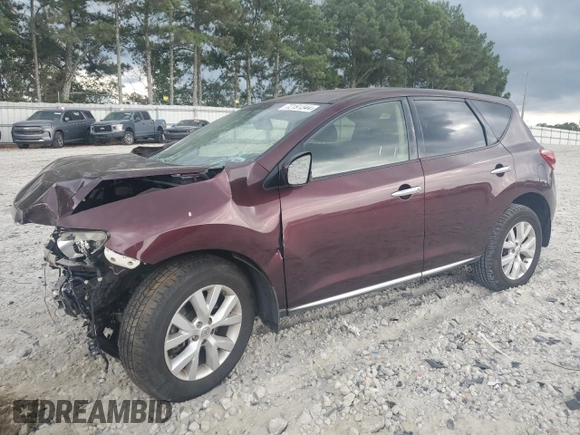 2013 Nissan Murano S with VIN JN8AZ1MU2DW203735, listed as a Copart auction lot 72191344 with 0 mi miles and Salvage Title. Bid and sale history available at carsss.com. Image 1.