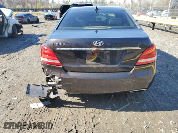 2014 Hyundai Equus Signature with VIN KMHGH4JH9EU083832, listed as a Copart auction lot 50416535 with 92,508 mi miles and Salvage Title. Bid and sale history available at DreamBid. Image 6.