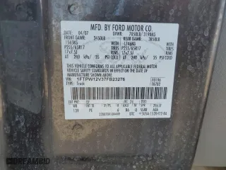 2007 Ford F-150 XLT with VIN 1FTPW12V37FB23276, listed as a Copart auction lot 51130805 with 156,495 mi miles and Salvage Title. Bid and sale history available at carsss.com. Image 12.