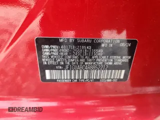 2024 Subaru Impreza with VIN JF1GUABC4R8852212, listed as a Copart auction lot 59700495 with 6,477 mi miles and Salvage title. Bid and sale history available at DreamBid. Image 12.