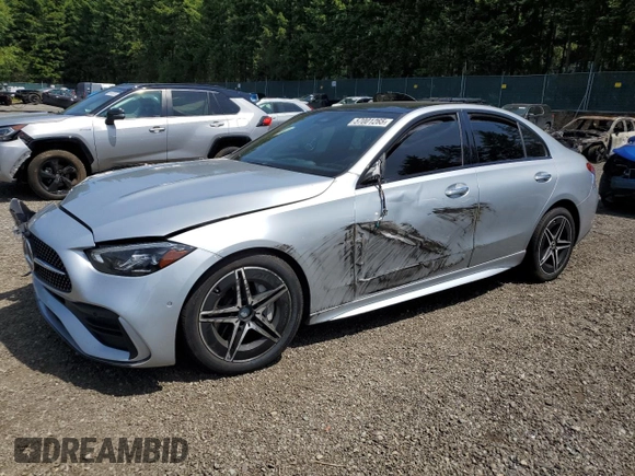2022 Mercedes-Benz C 300 z VIN W1KAF4HB3NR047063, wystawiony jako Copart lot #57001265 z przebiegiem Nie podano mil oraz Szkoda całkowita • Salvage title. Historia ofert i sprzedaży dostępna na DreamBid. Obrazek 1.