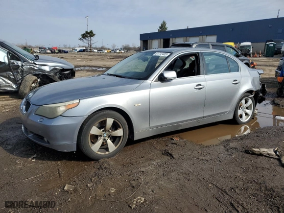 2006 BMW 5 Series 525i with VIN WBANE53546CK84751, listed as a Copart auction lot 51712405 with 166,406 mi miles and Clean Title. Bid and sale history available at carsss.com. Image 1.