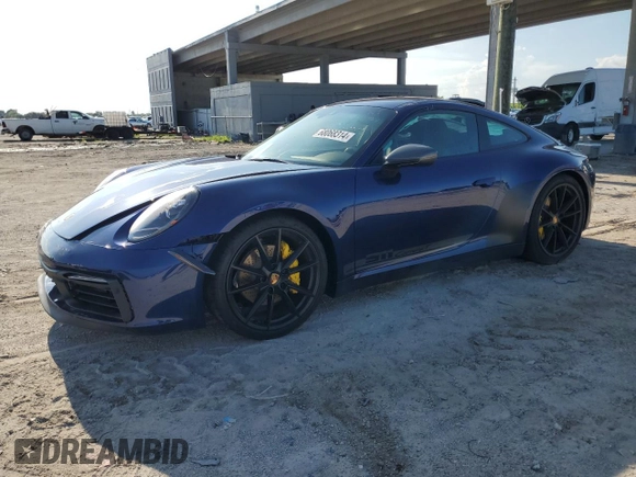 2024 Porsche 911 Carrera with VIN WP0AA2A99RS210110, listed as a Copart auction lot 68068314 with 348 mi miles and Salvage Title. Bid and sale history available at carsss.com. Image 1.
