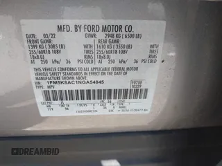 2022 Ford Police Interceptor z VIN 1FM5K8AC1NGA54845, wystawiony jako IAAI lot #42652519 z przebiegiem 17 893 mil mil oraz . Historia ofert i sprzedaży dostępna na DreamBid. Obrazek 9.