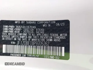 2023 Subaru BRZ Limited с VIN JF1ZDBE18P9705262, выставлен на аукционе IAAI как лот 42352200 с пробегом 21 582 миль миль и . История ставок и продаж доступна на DreamBid. Изображение 9.