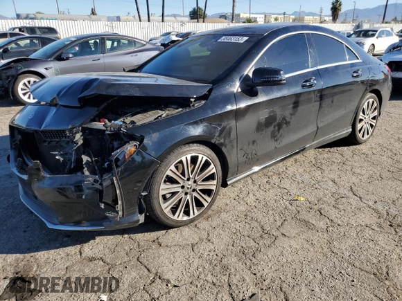 2018 Mercedes-Benz CLA with VIN WDDSJ4EB7JN677872, listed as a Copart auction lot 38463153 with 52,978 mi miles. Bid and sale history available at carsss.com. Image 1.