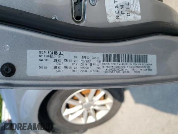 2017 Dodge Journey SXT z VIN 3C4PDCBG4HT532204, wystawiony jako Copart lot #59081935 z przebiegiem 120 923 mil mil oraz Szkoda całkowita • Salvage title. Historia ofert i sprzedaży dostępna na DreamBid. Obrazek 13.