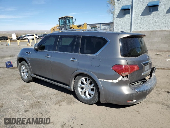 2014 Infiniti QX80 with VIN JN8AZ2NC6E9351737, listed as a Copart auction lot 48353585 with 121,579 mi miles and Salvage Title. Bid and sale history available at carsss.com. Image 2.