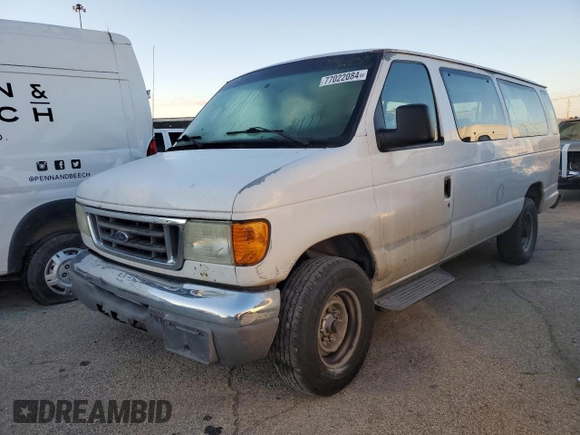 2006 Ford Econoline Passenger XL with VIN 1FBSS31L66DA77295, listed as a Copart auction lot 77022084 with 279,140 mi miles and Salvage Title. Bid and sale history available at carsss.com. Image 1.