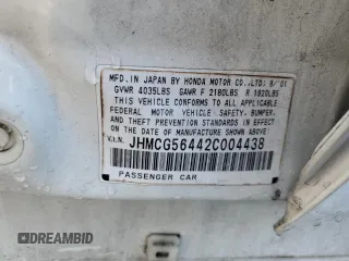 2002 Honda Accord LX z VIN JHMCG56442C004438, wystawiony jako Copart lot #55397725 z przebiegiem 80 995 mil mil oraz Szkoda całkowita • Salvage title. Historia ofert i sprzedaży dostępna na DreamBid. Obrazek 12.