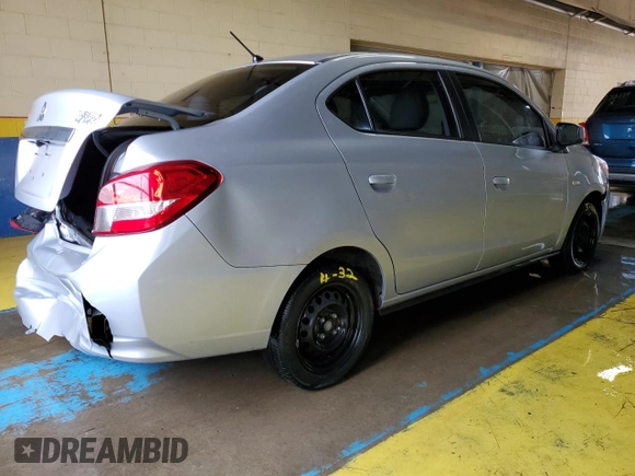2019 Mitsubishi Mirage ES z VIN ML32F3FJ9KHF14920, wystawiony jako Copart lot #56494145 z przebiegiem 80 492 mil mil oraz Czysty tytuł • Clean title. Historia ofert i sprzedaży dostępna na DreamBid. Obrazek 3.