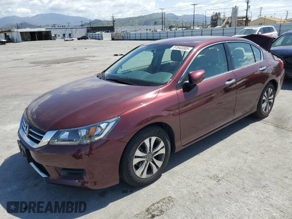 2015 Honda Accord Sedan LX with VIN 1HGCR2F33FA167831, listed as a Copart auction lot 51543305 with 63,841 mi miles and Salvage Title. Bid and sale history available at carsss.com. Image 1.