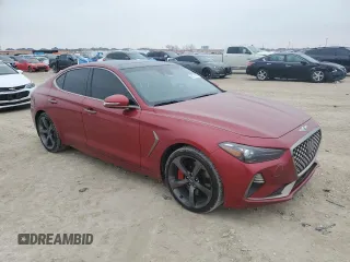 2019 Genesis G70 Advanced with VIN KMTG34LE2KU017271, listed as a Copart auction lot 45771455 with 114,707 mi miles and Salvage title. Bid and sale history available at DreamBid. Image 4.