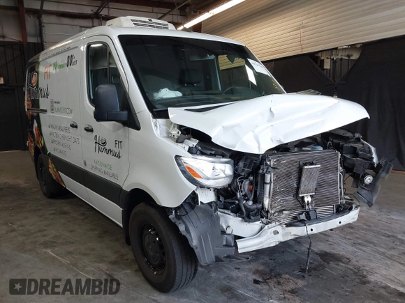 2023 Mercedes-Benz Sprinter Cargo Cargo with VIN W1Y40BHY5PT157048, listed as a IAAI auction lot 40339280 with 33,725 mi miles and . Bid and sale history available at DreamBid. Image 1.