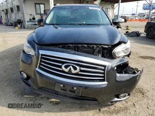 2013 Infiniti JX35 with VIN 5N1AL0MMXDC327840, listed as a Copart auction lot 76408594 with 0 mi miles and Salvage Title. Bid and sale history available at carsss.com. Image 5.