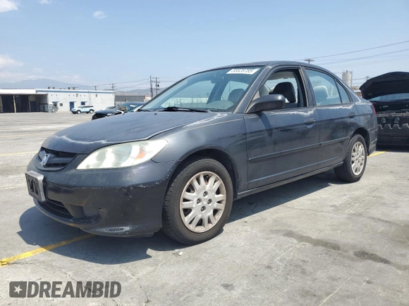 2004 Honda Civic LX with VIN 2HGES16544H579294, listed as a Copart auction lot 55528785 with 172,892 mi miles and Clean Title. Bid and sale history available at carsss.com. Image 1.