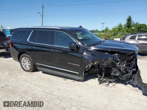 2023 GMC Yukon SLT with VIN 1GKS2BKD6PR486337, listed as a Copart auction lot 58232134 with 3,112 mi miles and Salvage Title. Bid and sale history available at carsss.com. Image 4.