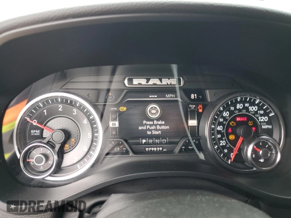 2022 Ram 1500 Big Horn with VIN 1C6RREMT0NN393921, listed as a Copart auction lot 51179695 with 79,839 mi miles and Salvage Title. Bid and sale history available at carsss.com. Image 9.