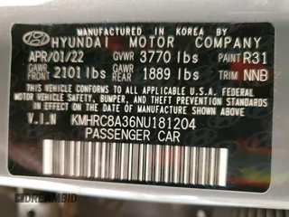 2022 Hyundai Venue SEL with VIN KMHRC8A36NU181204, listed as a Copart auction lot 58923985 with 40,300 mi miles and Salvage title. Bid and sale history available at DreamBid. Image 12.