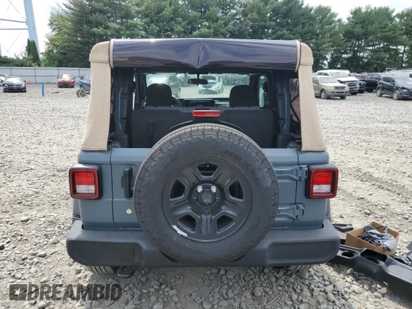 2024 Jeep Wrangler Sport S with VIN 1C4PJXAN5RW123740, listed as a Copart auction lot 62877324 with 5,758 mi miles and Salvage title. Bid and sale history available at DreamBid. Image 6.