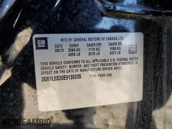 2014 Cadillac XTS with VIN 2G61L5S30E9135205, listed as a Copart auction lot 46783185 with 109,791 mi miles and Salvage Title. Bid and sale history available at carsss.com. Image 15.