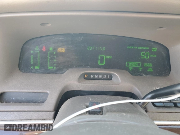 2003 Mercury Grand Marquis LS Premium with VIN 2MEFM75W03X606245, listed as a Copart auction lot 50795125 with 207,117 mi miles and Salvage Title. Bid and sale history available at DreamBid. Image 9.
