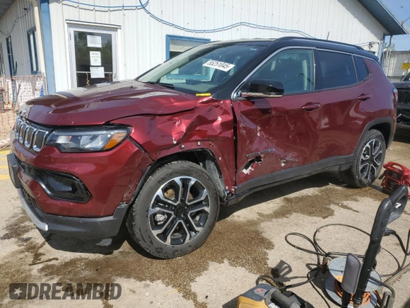 2022 Jeep Compass High Altitude with VIN 3C4NJDCB8NT159432, listed as a Copart auction lot 55251045 with 39,313 mi miles and Salvage title. Bid and sale history available at DreamBid. Image 1.