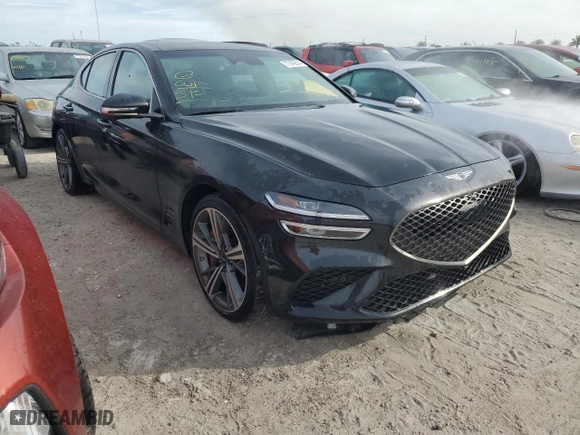 2023 Genesis G70 3.3T Sport Advanced with VIN KMTG54SE4RU137126, listed as a Copart auction lot 77976614 with 14,048 mi miles and Non Repairable. Bid and sale history available at carsss.com. Image 4.