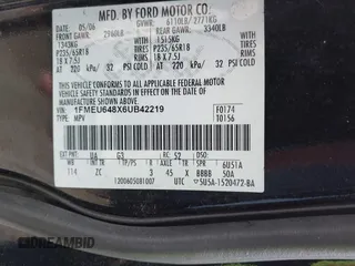 2006 Ford Explorer Eddie Bauer с VIN 1FMEU648X6UB42219, выставлен на аукционе IAAI как лот 41549910 с пробегом Не указан миль и . История ставок и продаж доступна на DreamBid. Изображение 9.