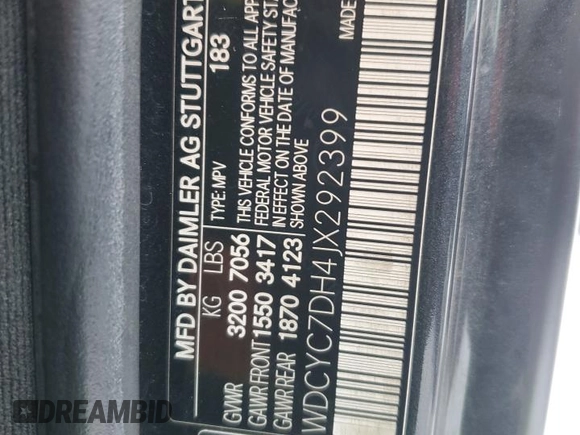 2018 Mercedes-Benz G 63 AMG with VIN WDCYC7DH4JX292399, listed as a Copart auction lot 45365795 with 73,598 mi miles and Salvage title. Bid and sale history available at DreamBid. Image 13.