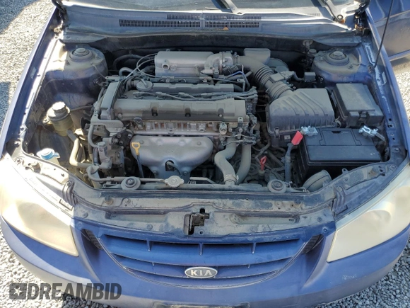 2004 Kia Spectra LX with VIN KNAFE122845046827, listed as a Copart auction lot 52262575 with 91,786 mi miles and Clean Title. Bid and sale history available at carsss.com. Image 11.