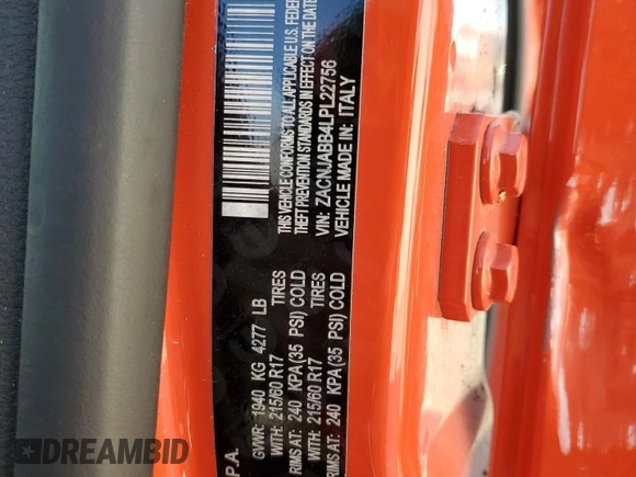 2020 Jeep Renegade Latitude with VIN ZACNJABB4LPL22756, listed as a Copart auction lot 50824715 with Not provided miles and Salvage title. Bid and sale history available at DreamBid. Image 13.