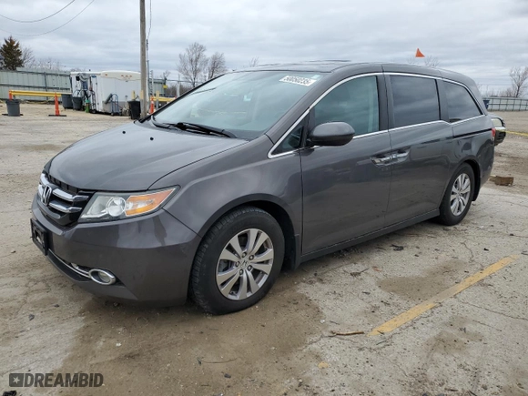 2015 Honda Odyssey EX-L with VIN 5FNRL5H66FB022583, listed as a Copart auction lot 50050235 with 165,757 mi miles and Salvage Title. Bid and sale history available at carsss.com. Image 1.