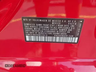 2019 Volkswagen Jetta S z VIN 3VWC57BUXKM029610, wystawiony jako IAAI lot #42334649 z przebiegiem 34 072 mil mil oraz . Historia ofert i sprzedaży dostępna na DreamBid. Obrazek 9.