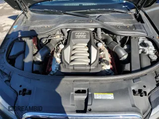 2012 Audi A8 with VIN WAURVAFD8CN004536, listed as a Copart auction lot 45173125 with 143,000 mi miles and Salvage title. Bid and sale history available at DreamBid. Image 12.