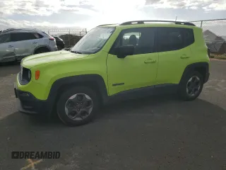 2018 Jeep Renegade Sport with VIN ZACCJAAB0JPG92224, listed as a Copart auction lot 43447115 with 46,089 mi miles and Salvage Title. Bid and sale history available at DreamBid. Image 1.