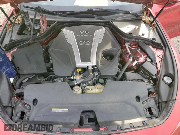 2017 Infiniti Q60 Red Sport 400 with VIN JN1FV7EK9HM610291, listed as a Copart auction lot 45558145 with 56,940 mi miles and Salvage title. Bid and sale history available at DreamBid. Image 11.