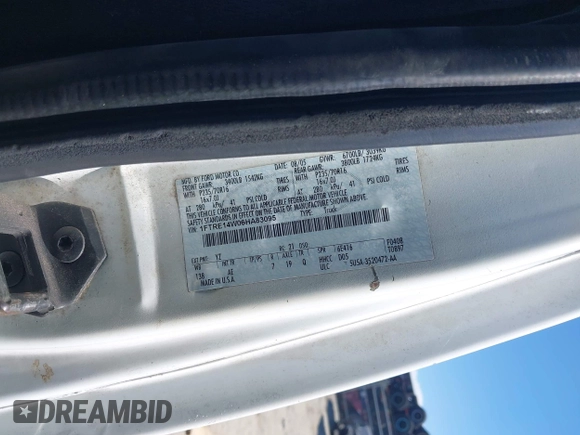 2006 Ford Econoline Cargo with VIN 1FTRE14W06HA83095, listed as a IAAI auction lot 42329493 with 189,119 mi miles and . Bid and sale history available at DreamBid. Image 9.