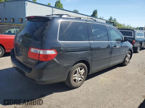 2005 Honda Odyssey EX-L z VIN 5FNRL38735B043791, wystawiony jako Copart lot #55844725 z przebiegiem 172 648 mil mil oraz Szkoda całkowita • Salvage title. Historia ofert i sprzedaży dostępna na DreamBid. Obrazek 3.