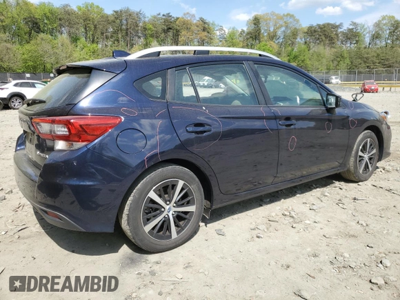 2020 Subaru Impreza Premium with VIN 4S3GTAD67L3719761, listed as a Copart auction lot 54296665 with 54,328 mi miles and Salvage title. Bid and sale history available at DreamBid. Image 3.