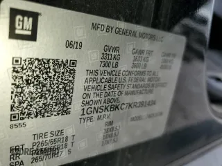 2019 Chevrolet Tahoe LT with VIN 1GNSKBKC7KR391434, listed as a Copart auction lot 55743695 with 118,160 mi miles and Salvage title. Bid and sale history available at DreamBid. Image 13.