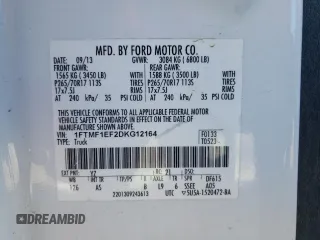 2013 Ford F-150 XL with VIN 1FTMF1EF2DKG12164, listed as a Copart auction lot 87856095 with 188,531 mi miles and Clean Title. Bid and sale history available at DreamBid. Image 12.