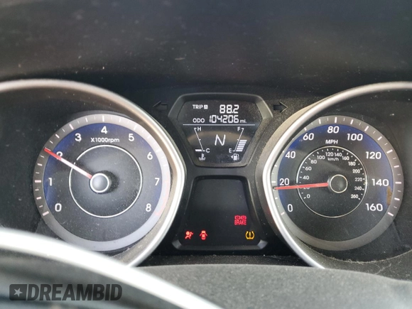 2013 Hyundai Elantra Limited with VIN KMHDH4AE1DU977962, listed as a Copart auction lot 50309165 with 104,206 mi miles and Salvage Title. Bid and sale history available at carsss.com. Image 9.