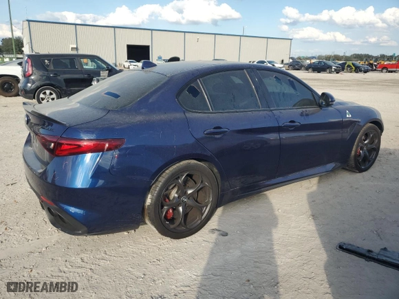 2017 Alfa Romeo Giulia Quadrifoglio with VIN ZARFAEAV8H7520339, listed as a Copart auction lot 44591745 with 70,994 mi miles and Salvage Title. Bid and sale history available at carsss.com. Image 3.