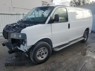 2022 GMC Savana Cargo Van with VIN 1GTW7AFP6N1143245, listed as a Copart auction lot 46677755 with 0 mi miles and Clean Title. Bid and sale history available at carsss.com. Image 1.